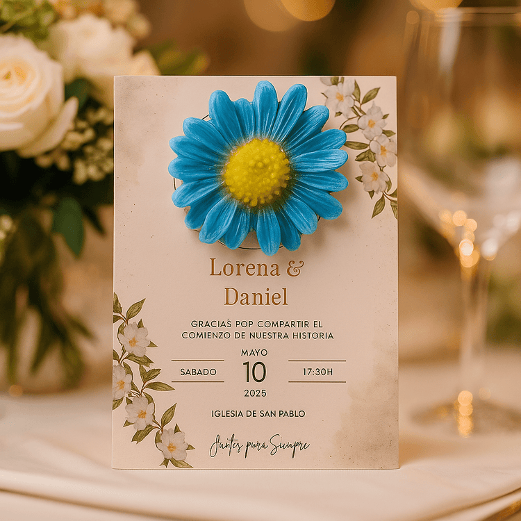 Vela de Margarita Luz de Fe – Regalo de Comunión o Boda - VeCandles
