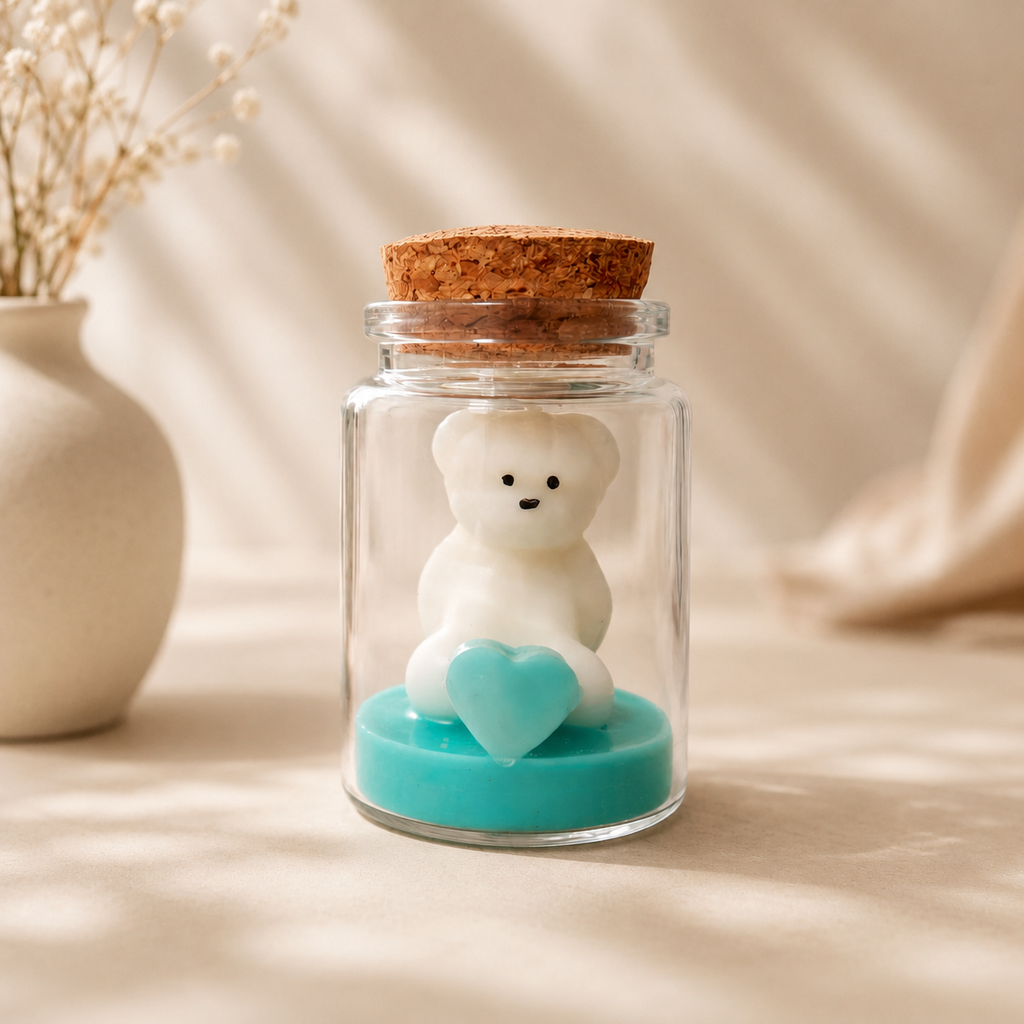 🧸 Vela de Bautizo con Osito