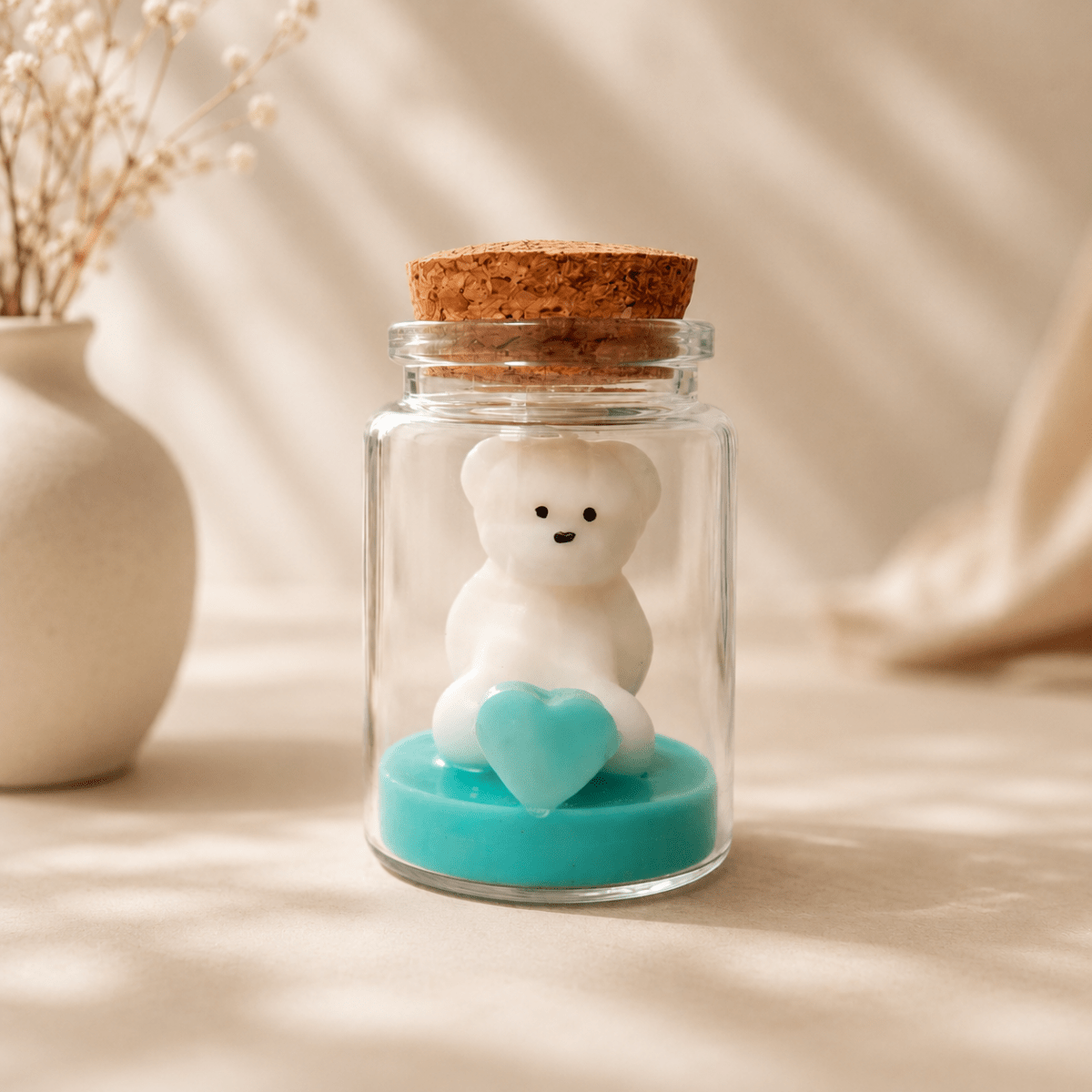 🧸 Vela de Bautizo con Osito - VeCandles