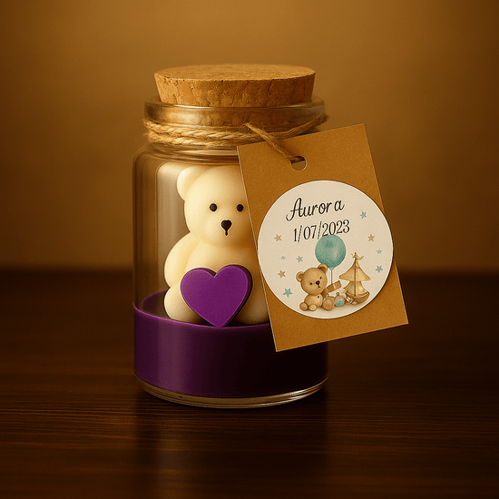 🧸 Vela de Bautizo con Osito - Regalo de bautizo - VeCandles