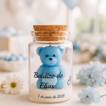 🧸 Vela de Bautizo con Osito - Regalo de bautizo - VeCandles