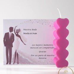 Vela de Corazones Apilados – Regalo de Boda Artesanal y Personalizado - VeCandles