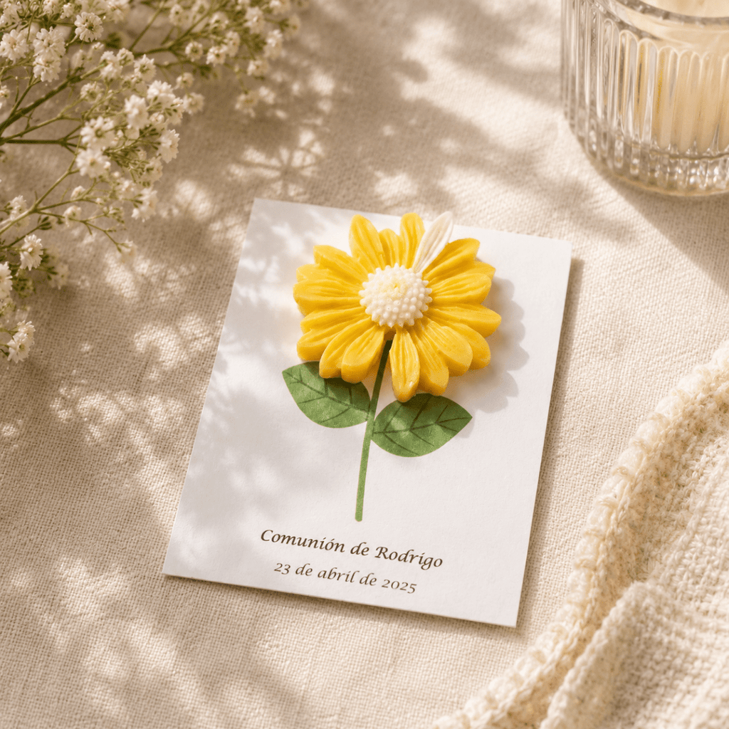Vela de Margarita Luz de Fe – Regalo de Comunión o Boda - VeCandles