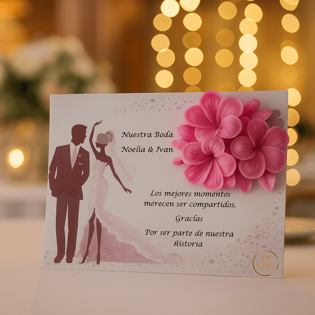 Vela Flores con Tarjeta - Regalo de Boda Artesanal y Ecológico - VeCandles